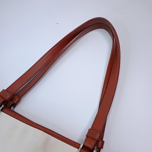 Coach Park Leather Color Block Tote Bag Vintage Cream Navy Brown F23533 Womens - Picture 14 of 16